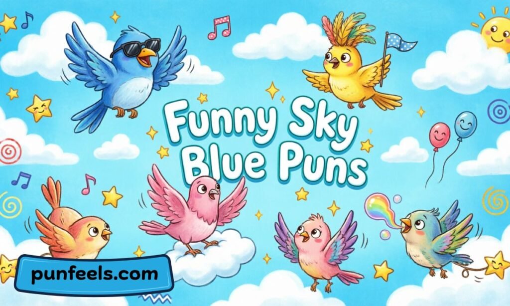 Funny sky blue puns.