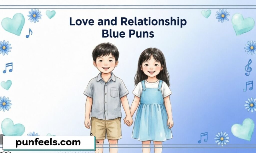 love and relationship blue puns.