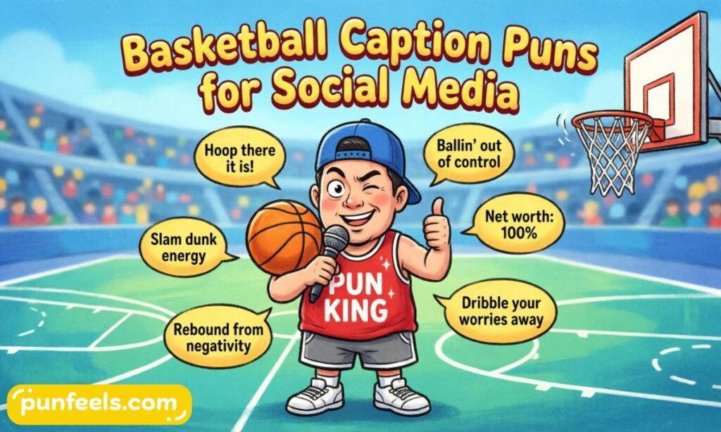 Basketball caption puns for social media posts