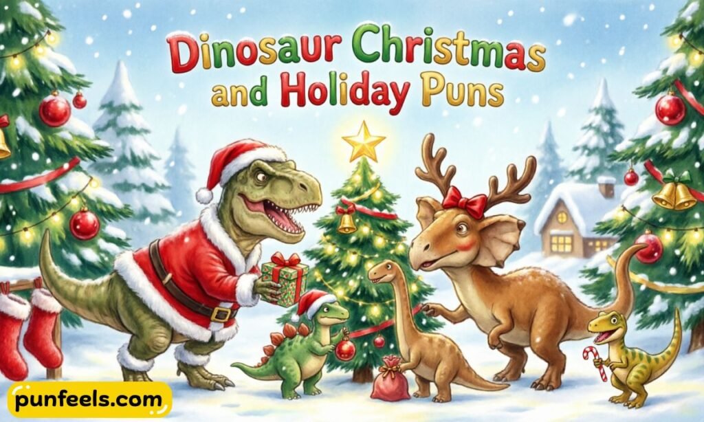 Dinosaur Christmas and Holiday Puns