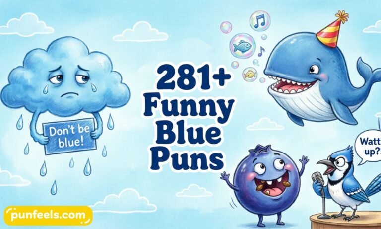 Funny Blue Puns Feature Image