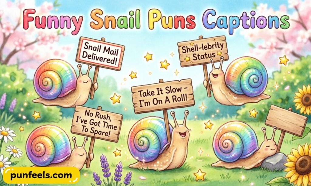 Funny Snail Puns Captions