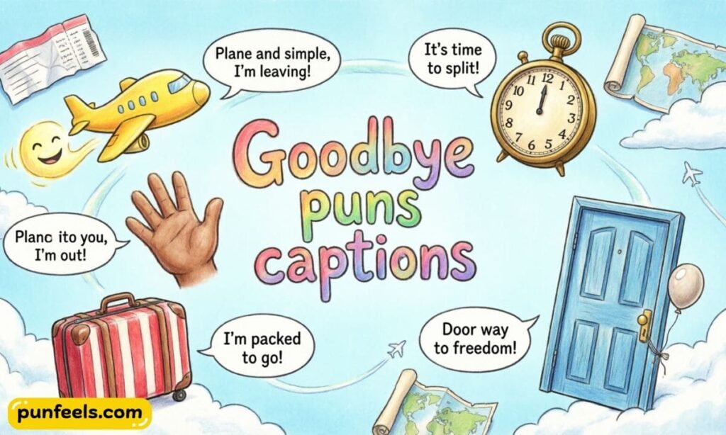 Goodbye Puns Captions