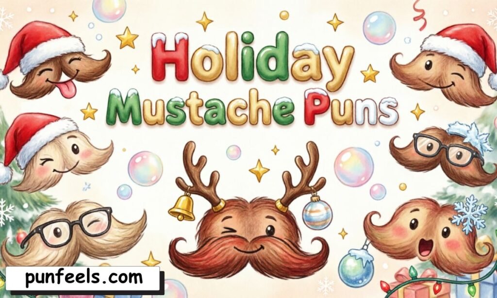 Holiday Mustache Puns
