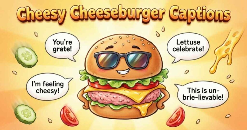 Cheesy Cheeseburger Captions