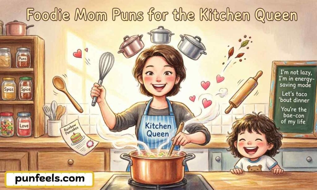 Foodie Mom Puns for the Kitchen Queen