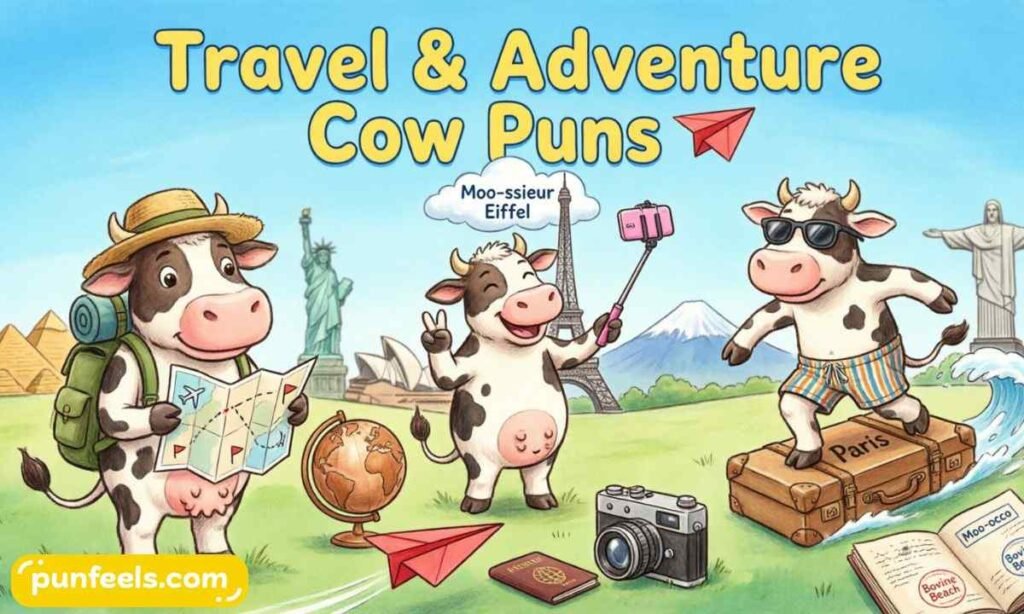 Travel & Adventure Cow Puns