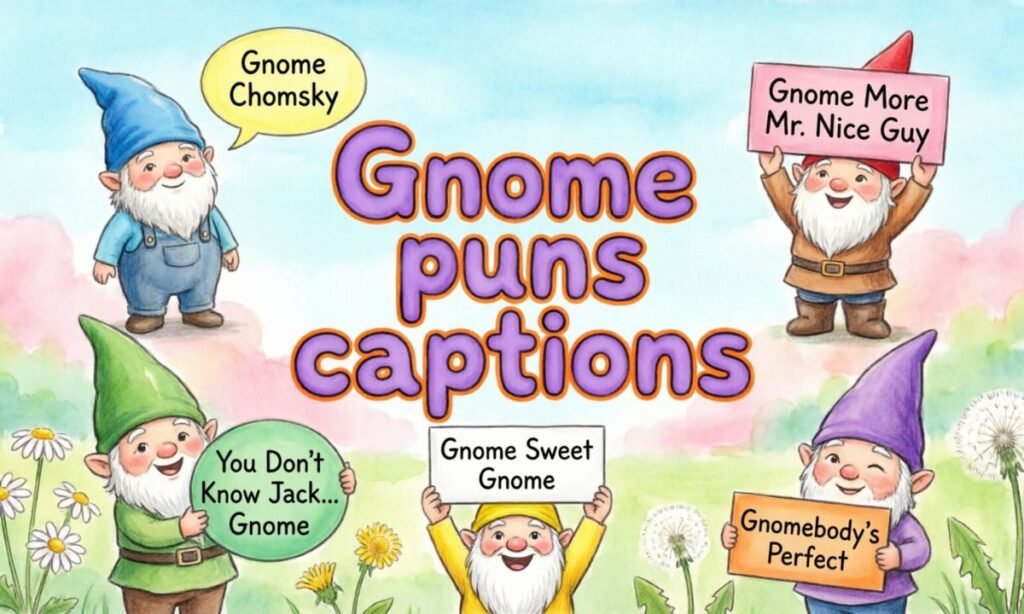 Gnome puns captions