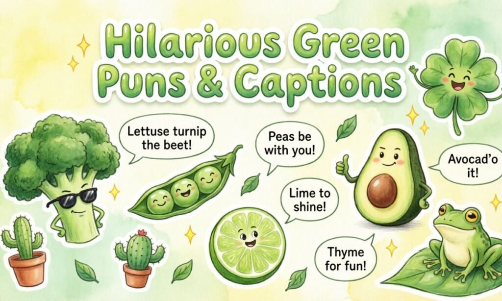 Hilarious Green Puns & Captions