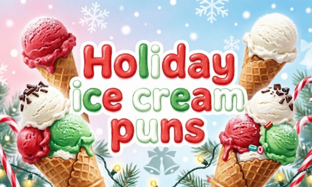 Holiday ice cream puns